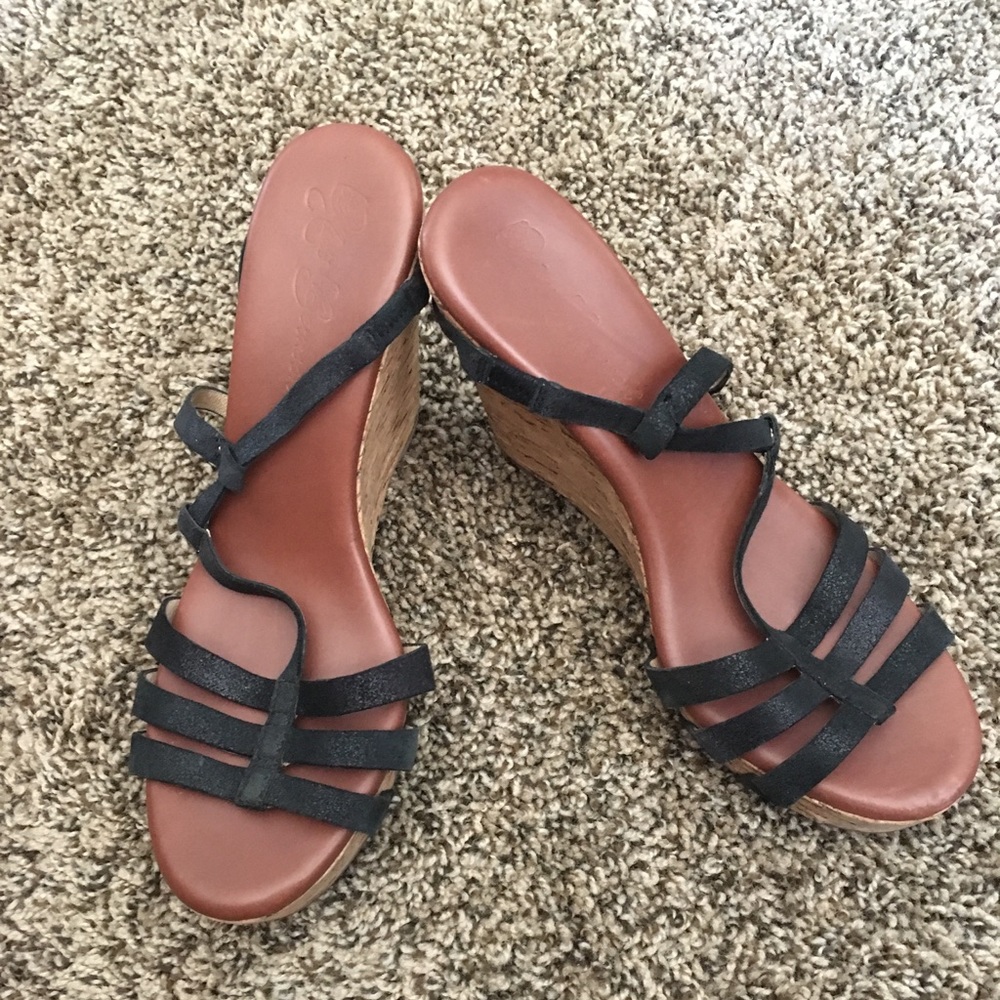 Matt Bernson Black and Cork Wedges
